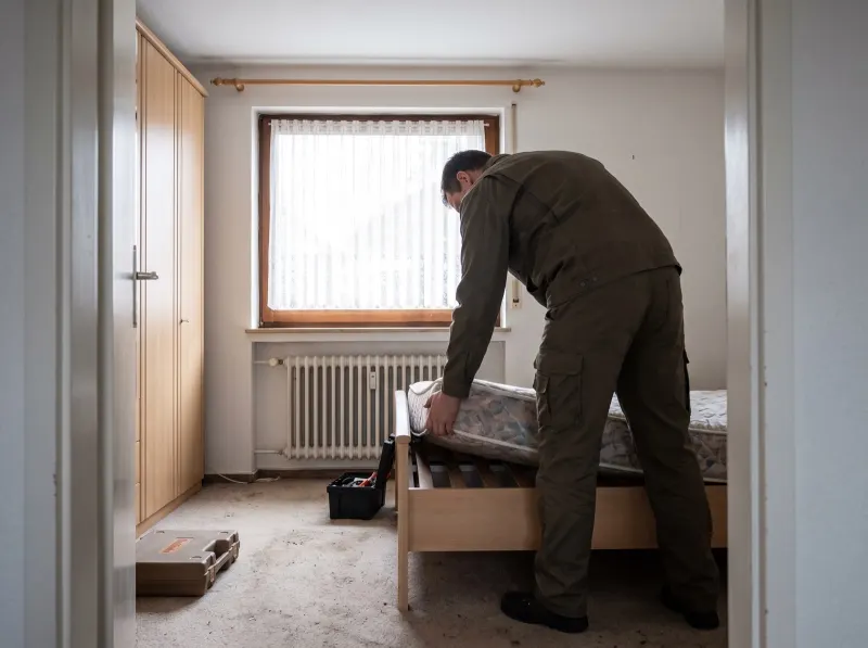 Kontrolle an einem Gebäude in Hainburg